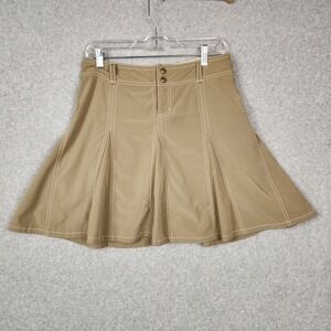 Athleta Skort Womens 4P‎ Khaki Tan A-Line Athletic Golf Stretch Pockets Outdoor